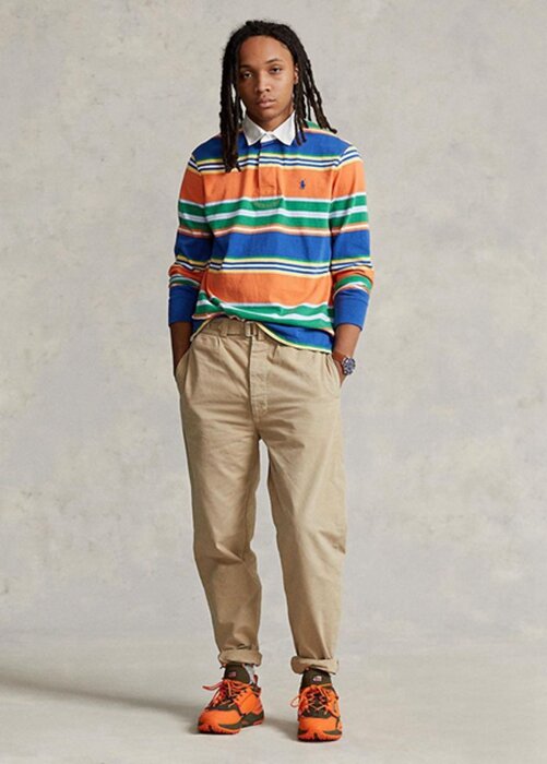 Khaki Men’s Ralph Lauren Pleated Baggy Fit Canvas Pants Khaki Men’s Ralph Lauren Pleated Baggy Fit Canvas Pants