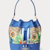 Khaki/New England Blue Women’s Ralph Lauren Monogram Large Andie Handbag