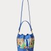 Khaki/New England Blue Women’s Ralph Lauren Monogram Large Andie Handbag