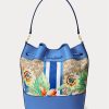Khaki/New England Blue Women’s Ralph Lauren Monogram Large Andie Handbag