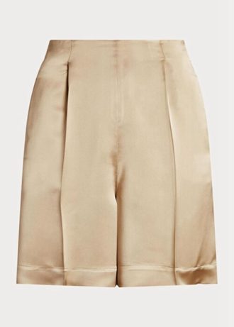 Khaki Women’s Ralph Lauren Ainsworth Washed Satin  Shorts
