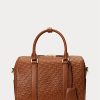 Lauren Tan/Buff Women’s Ralph Lauren Debossed Leather Medium Kaden Satchel Bags