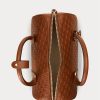 Lauren Tan/Buff Women’s Ralph Lauren Debossed Leather Medium Kaden Satchel Bags
