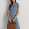 Lauren Tan/Buff Women’s Ralph Lauren Debossed Leather Medium Kaden Satchel Bags