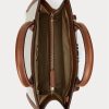 Lauren Tan/Navy Women’s Ralph Lauren Canvas Large Symone Tote Bags