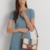 Lauren Tan /Navy Women’s Ralph Lauren Striped Canvas Medium Handbag