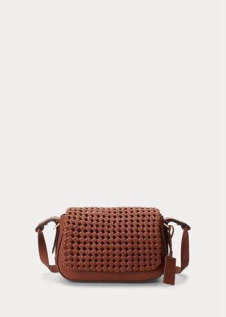 Lauren Tan Women’s Ralph Lauren Woven Leather Small Maddy Shoulder Bags