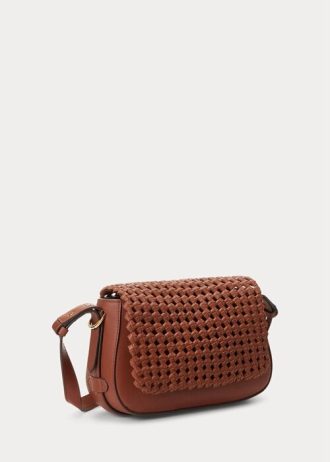 Lauren Tan Women’s Ralph Lauren Woven Leather Small Maddy Shoulder Bags