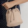 Light Pink Women’s Ralph Lauren Washed Leather Medium Emmy Bucket Bags