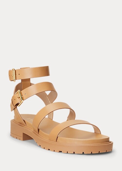 Light Yellow Women’s Ralph Lauren Kayleen Nappa Leather Sandals Light Yellow Women’s Ralph Lauren Kayleen Nappa Leather Sandals