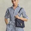 Midnight Navy Women’s Ralph Lauren Polo ID Leather Envelope Chain Crossbody Bags