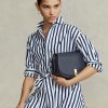 Midnight Navy Women’s Ralph Lauren Polo ID Leather Saddle Bags