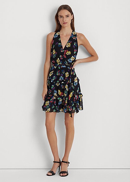 Multicolor Women’s Ralph Lauren Floral Crinkle Georgette Surplice Dress Multicolor Women’s Ralph Lauren Floral Crinkle Georgette Surplice Dress
