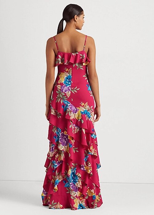Multicolor Women’s Ralph Lauren Floral Georgette Tiered Gown Dress Multicolor Women’s Ralph Lauren Floral Georgette Tiered Gown Dress