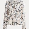 Multicolor Women’s Ralph Lauren Floral Jersey Tie-Neck Peplum Tops Multicolor Women’s Ralph Lauren Floral Jersey Tie-Neck Peplum Tops