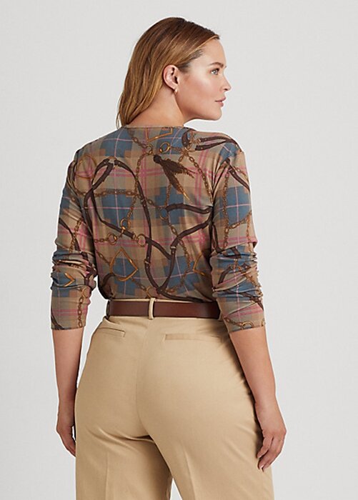 Multicolor Women’s Ralph Lauren Plaid Stretch Cotton Long-Sleeve Tops Multicolor Women’s Ralph Lauren Plaid Stretch Cotton Long-Sleeve Tops