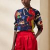 Multicolor Women’s Ralph Lauren Print Cotton Crewneck Sweaters