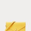 Mustard Women’s Ralph Lauren Polo ID Croc-Embossed Chain Wallets