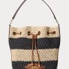 Natural/Black/Lauren Tan Women’s Ralph Lauren Straw Large Andie Handbag