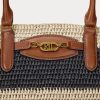 Natural/Black/Lauren Tan Women’s Ralph Lauren Striped Straw Medium Daphney Tote Bags Natural/Black/Lauren Tan Women’s Ralph Lauren Striped Straw Medium Daphney Tote Bags