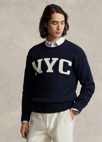 Navy Men’s Ralph Lauren Nyc Crewneck Jumper  Sweaters