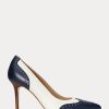 Navy / White Women’s Ralph Lauren Lynden Nappa & Burnished Leather Heels Navy / White Women’s Ralph Lauren Lynden Nappa & Burnished Leather Heels