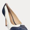 Navy / White Women’s Ralph Lauren Lynden Nappa & Burnished Leather Heels Navy / White Women’s Ralph Lauren Lynden Nappa & Burnished Leather Heels