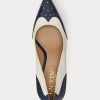 Navy / White Women’s Ralph Lauren Lynden Nappa & Burnished Leather Heels Navy / White Women’s Ralph Lauren Lynden Nappa & Burnished Leather Heels