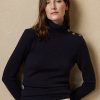 Navy Women’s Ralph Lauren Buttoned Cashmere Turtleneck Sweaters Navy Women’s Ralph Lauren Buttoned Cashmere Turtleneck Sweaters