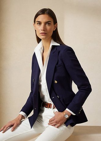 Navy Women’s Ralph Lauren Camden Wool Crepe Jackets