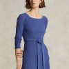 Navy Women’s Ralph Lauren Cotton Boatneck Midi Dress Navy Women’s Ralph Lauren Cotton Boatneck Midi Dress
