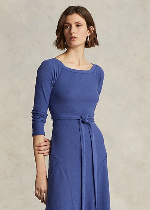 Navy Women’s Ralph Lauren Cotton Boatneck Midi Dress Navy Women’s Ralph Lauren Cotton Boatneck Midi Dress