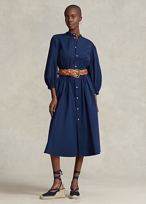 Navy Women’s Ralph Lauren Cotton Broadcloth Dress Navy Women’s Ralph Lauren Cotton Broadcloth Dress
