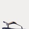 Navy Women’s Ralph Lauren Ellington Embossed Leather Sandals