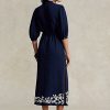 Navy Women’s Ralph Lauren Floral-Embroidered Gauze Maxidress Dress Navy Women’s Ralph Lauren Floral-Embroidered Gauze Maxidress Dress
