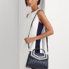 Navy Women’s Ralph Lauren Nappa Leather Medium Farrah Satchel Bags