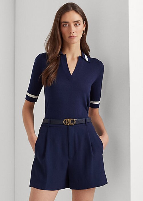Navy Women’s Ralph Lauren Silk-Blend Short-Sleeve Sweaters Navy Women’s Ralph Lauren Silk-Blend Short-Sleeve Sweaters