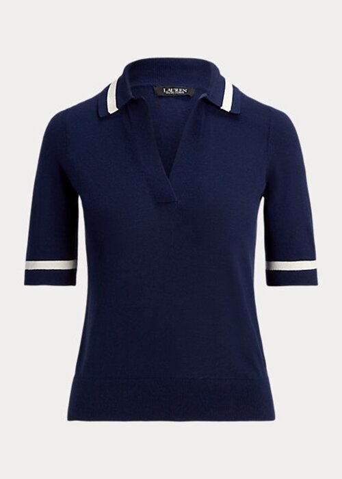 Navy Women’s Ralph Lauren Silk-Blend Short-Sleeve Sweaters Navy Women’s Ralph Lauren Silk-Blend Short-Sleeve Sweaters
