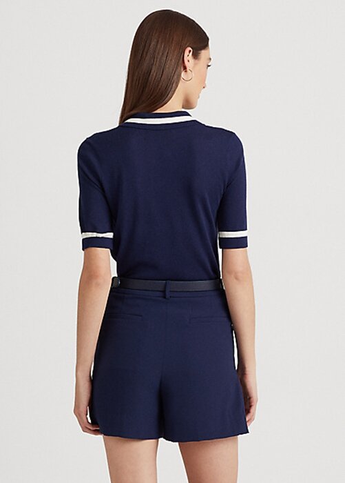 Navy Women’s Ralph Lauren Silk-Blend Short-Sleeve Sweaters Navy Women’s Ralph Lauren Silk-Blend Short-Sleeve Sweaters