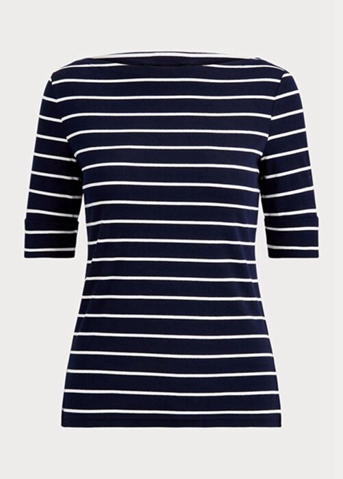 Navy Women’s Ralph Lauren Striped Boatneck Tops Navy Women’s Ralph Lauren Striped Boatneck Tops