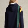 Navy Women’s Ralph Lauren Striped Fleece Logo Sweatshirts