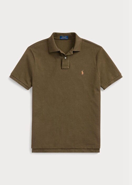 Olive Men’s Ralph Lauren Custom Slim Fit Mesh Polo Shirts Olive Men’s Ralph Lauren Custom Slim Fit Mesh Polo Shirts