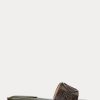 Olive Women’s Ralph Lauren Alegra Zebra-Print Haircalf Flat Shoes