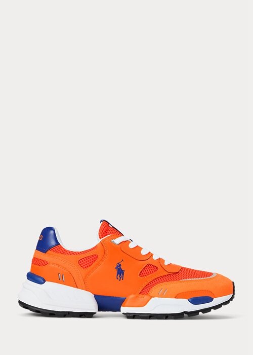 Orange / Royal Men’s Ralph Lauren Jogger Suede & Mesh Sneakers Orange / Royal Men’s Ralph Lauren Jogger Suede & Mesh Sneakers