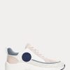 Pink Women’s Ralph Lauren Reaghan Logo Jacquard & Leather Sneakers