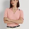 Pink Women’s Ralph Lauren Silk-Blend Short-Sleeve Sweaters