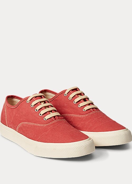 Red Women’s Ralph Lauren Canvas Sneakers Red Women’s Ralph Lauren Canvas Sneakers