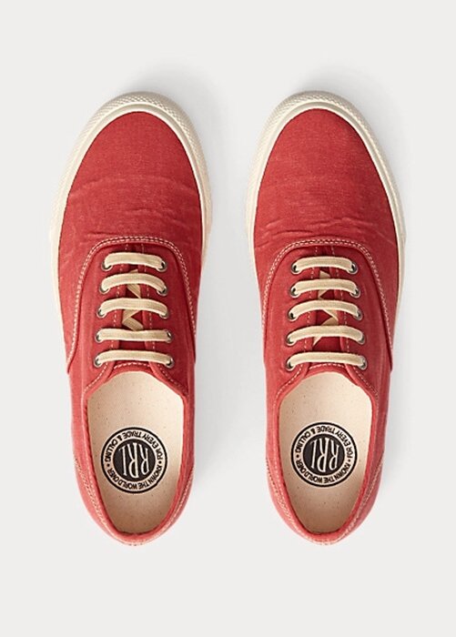 Red Women’s Ralph Lauren Canvas Sneakers Red Women’s Ralph Lauren Canvas Sneakers
