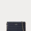 Refined Navy Women’s Ralph Lauren Embossed Leather Medium Adair Crossbody Bags