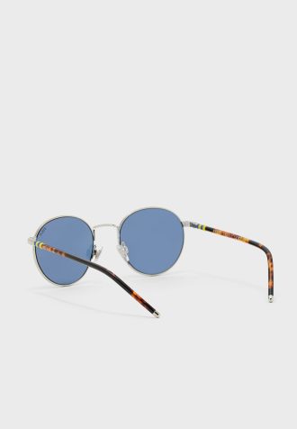 Silver Men’s Ralph Lauren 0PH3133 Round Sunglasses